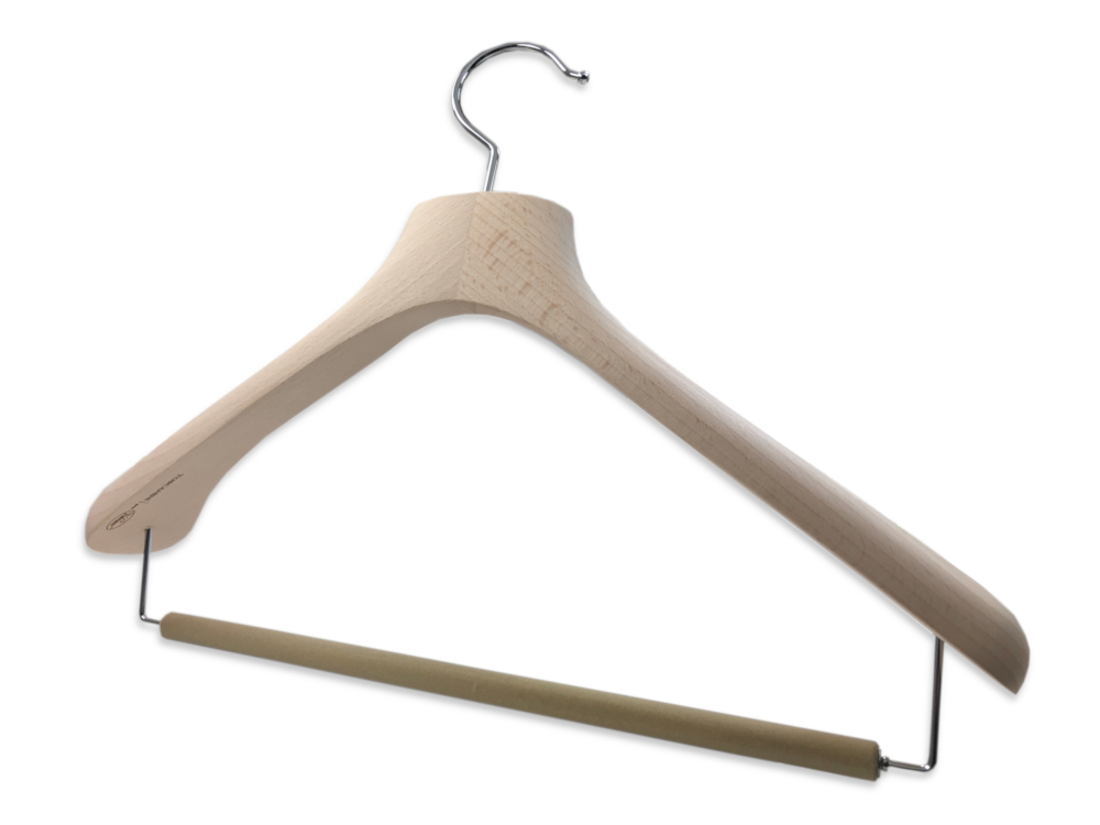Cintre Costume Bois Naturel Ciré_thumbnail Cintre Costume Bois Naturel Ciré_thumbnail
