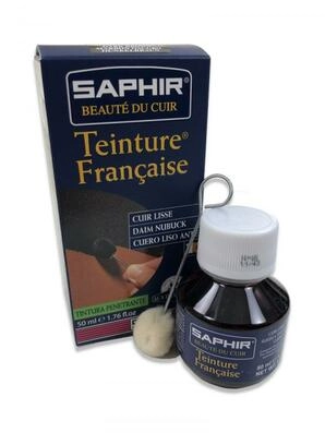 Teinture française cuir, daim & nubuck noir 500ml Saphir